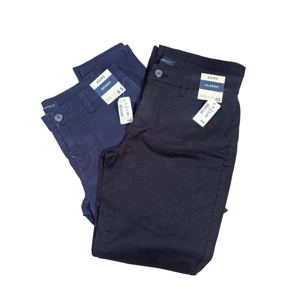 Aeropostale Womens Pants LOT Size 6S Navy Skinny Mid Rise Black Classic Low Rise